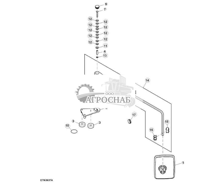 Зеркало заднего вида, наружное, правое 